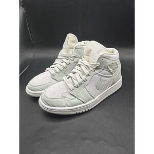 Nike Air Jordan 1 Mid Spruce Aura W Green White Casual Shoes Sneakers 6Y